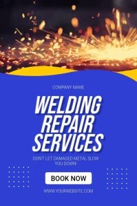 Purple Modern & Minimal Welding Repair Services Poster Affiche template
