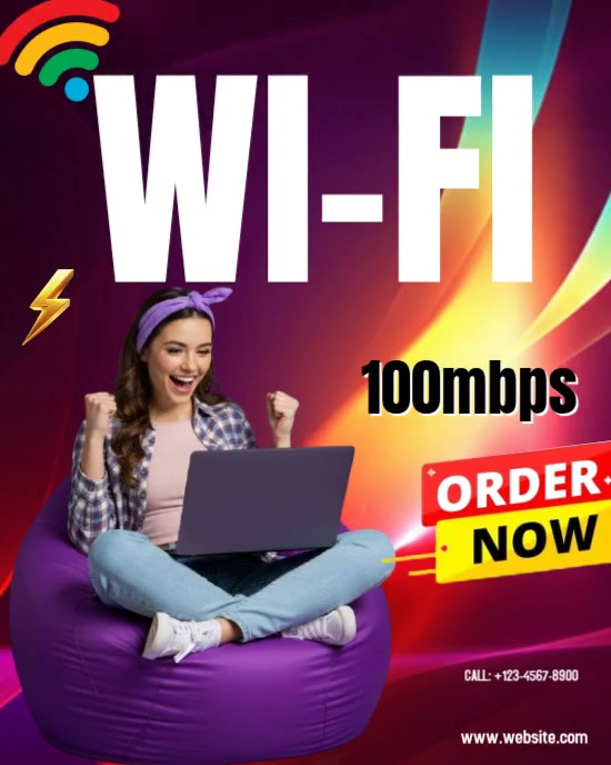 Copy of Purple Modern & Minimal Wifi Internet Service Promo Flyer ...