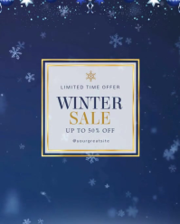 Purple Modern & Minimal Winter 50% Off Sale Instagram Portrait template