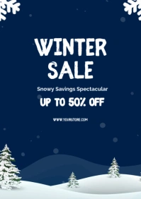 Purple Modern & Minimal Winter Sale A2 template