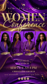 Purple Modern & Minimal Women's Conference Instagram Story Video template