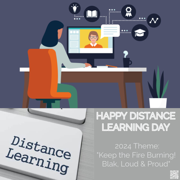 Purple Modern & Minimal World Distance Learni Instagram Post template