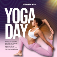 Purple Modern & Minimal Yoga Day Instagram Post template