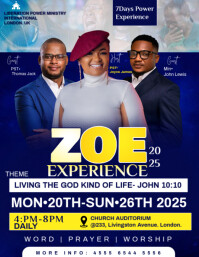 Purple Modern & Minimal Zoe Experience Church Revival Flyer Flyer (us Letter) template