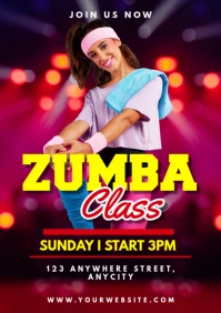 Purple Modern & Minimal Zumba Classes A2 template