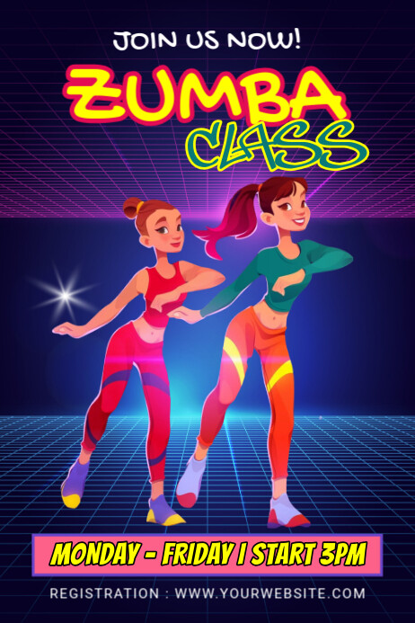 Copy of Purple Modern & Minimal Zumba Classes Poster | PosterMyWall