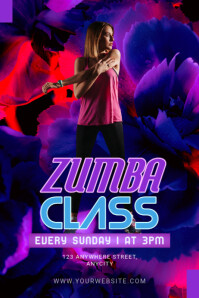 Purple Modern & Minimal Zumba Classes Poster template