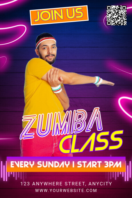 Copy of Purple Modern & Minimal Zumba Classes Poster | PosterMyWall