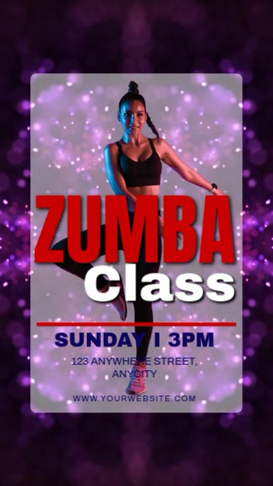 Purple Modern & Minimal Zumba Classes Reel Instagram template