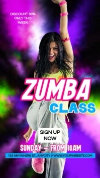 Purple Modern & Minimal Zumba Classes Reel Instagram template