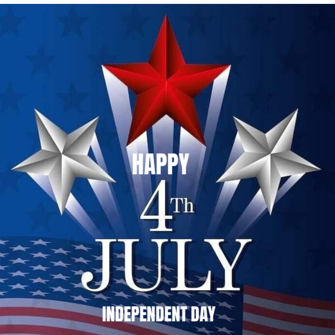 Purple Modern & Minimal 4th Of July Independent Day  Instagram Post Wpis na Instagrama template