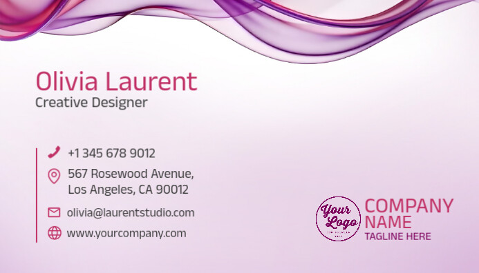 Purple Modern & Minimal Creative Personal Branding Business Card Wizytówka template