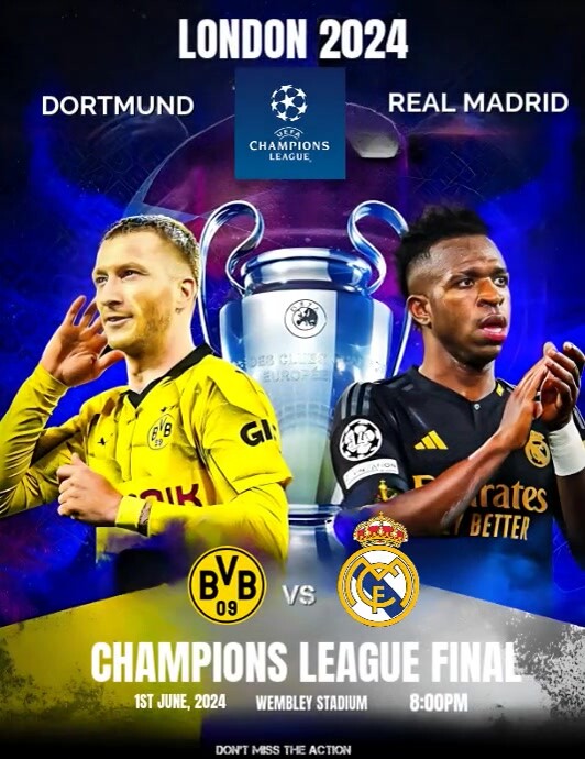 Copy of Purple Modern & Minimal Dortmund Vs Real Madr | PosterMyWall