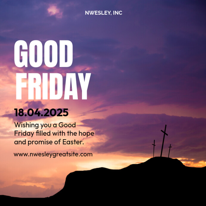 Purple Modern & Minimal Good Friday Square (1:1) template
