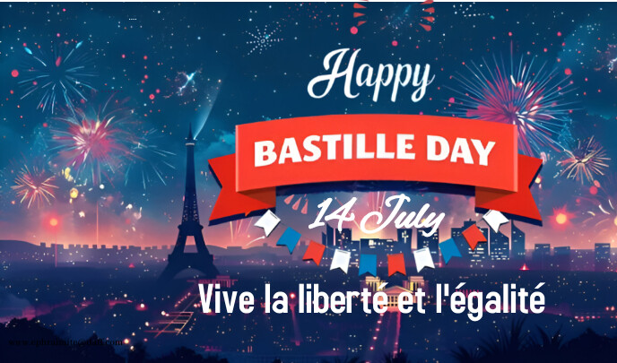 Purple Modern & Minimal Happy Bastille Day  T Tag template