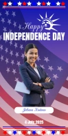 Purple Modern & Minimal Happy Independence Day Of Usa Roll Up Banner 3' × 6' template