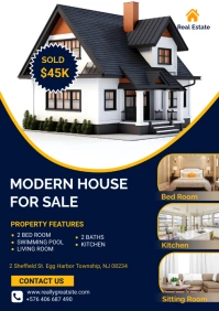 Purple Modern & Minimal House For Sale Design A2 template