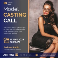 Purple Modern & Minimal Model Casting Square template