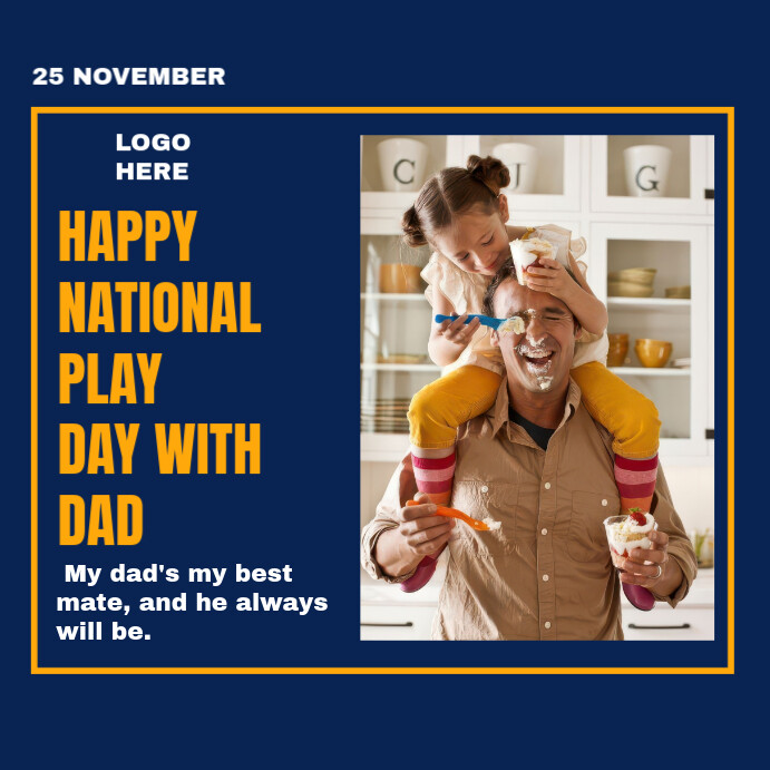 Purple Modern & Minimal National Play Day With Dad Instagram Post template