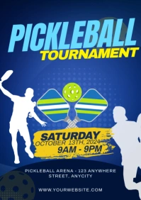 Purple Modern & Minimal Pickleball Tournament A2 template
