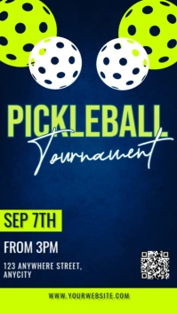 Purple Modern & Minimal Pickleball Tournament Tampilan Digital (9:16) template