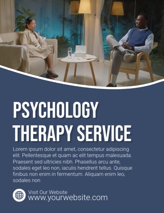 Purple Modern & Minimal Psychology Therapy Service Flyer (us Letter) template