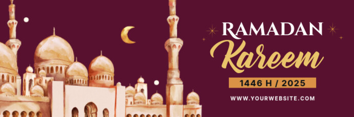 Purple Modern & Minimal Ramadan Kareem Header Email 电子邮件标题 template