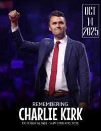 Purple Modern & Minimal Remembering Charlie Kirk Day Flyer (us Letter) template