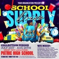 Purple Modern & Minimal School Supply Drive Instagram Post template