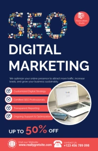 Purple Modern & Minimal Seo & Digital Marketing Services Half Page Wide template