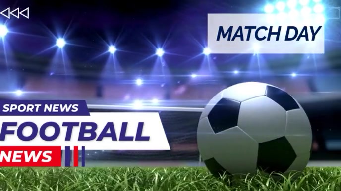 Purple Modern & Minimal Sports News Soccer Coverage Digital Display (16:9) template