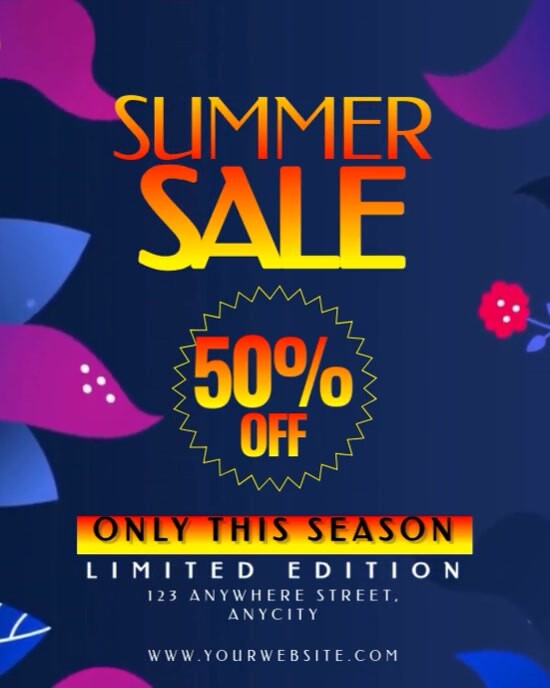 Purple Modern & Minimal Summer Sale Instagram Portrait template