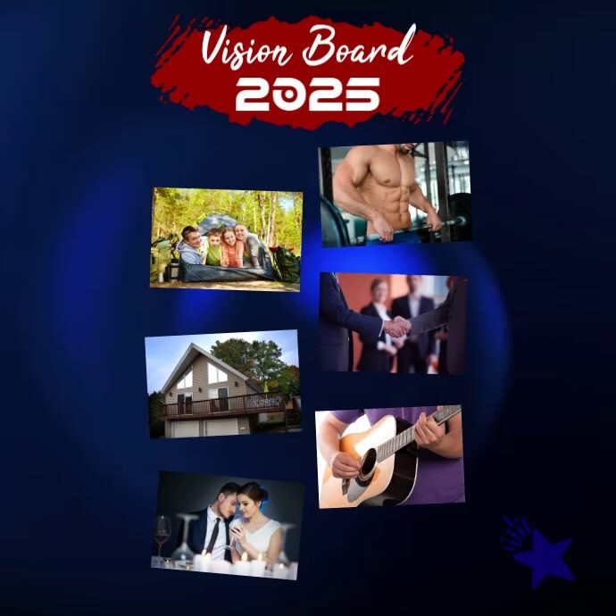 Purple Modern & Minimal Vision Board 2025 Pos Instagram Wpis na Instagrama template