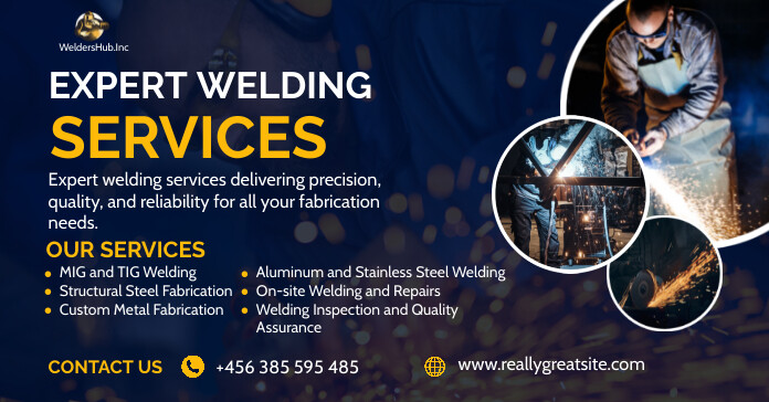 Purple Modern & Minimal Welding Services Face Reklama na Facebooka template