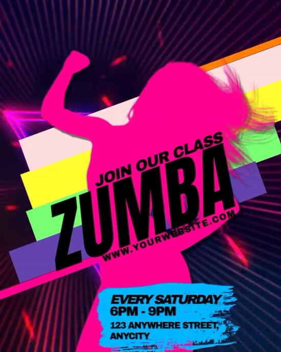 Purple Modern & Minimal Zumba Classes Instagram Portrait template