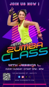 Purple Modern & Minimal Zumba Classes Instagram Story template