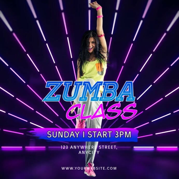 Purple Modern & Minimal Zumba Classes Pos Instagram template