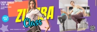 Purple Modern & Minimal Zumba Classes Tajuk T Twitter Banner template