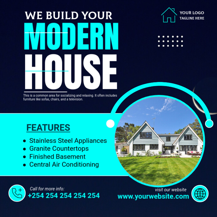 Copy of Purple Modern House Real Estate Instagram Post | PosterMyWall