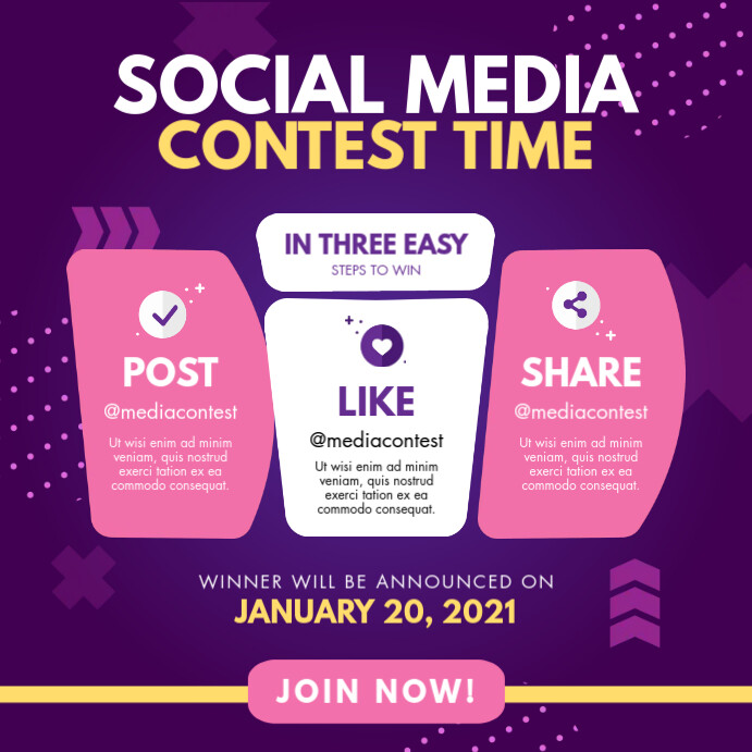Purple Modern Social Media Contest Instagram Template | PosterMyWall