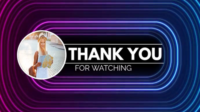 Purple Modern Thank You For Watching Youtube Template | PosterMyWall