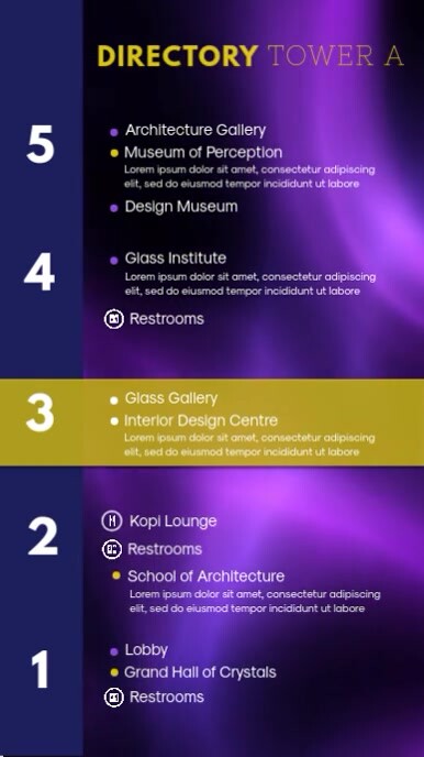 Purple Museum Directory Digital Signage