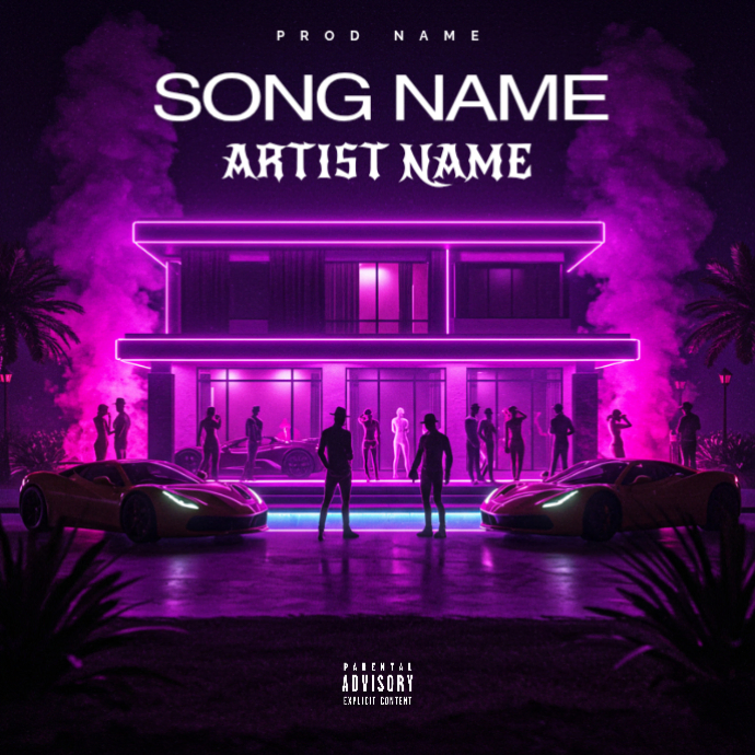 Purple Music event night party Album Cover Template | PosterMyWall