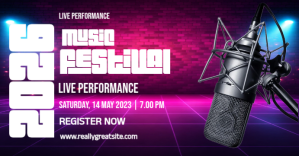 Lila Music Festival Facebook begivenhed cover Template
