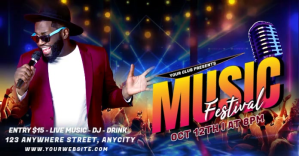 Purple  Music Festival Facebook Shared Image template
