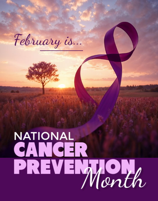 Purple National Cancer Prevention Month Poster/Wallboard Template ...