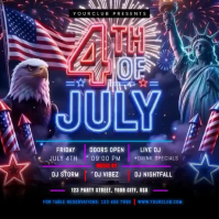 Purple Neon 4th of July Celebration Instagram Post Video Iphosti le-Instagram template