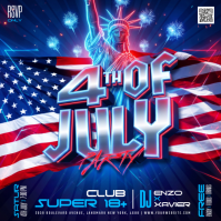 Purple Neon 4th of July Party Instagram Post Iphosti le-Instagram template