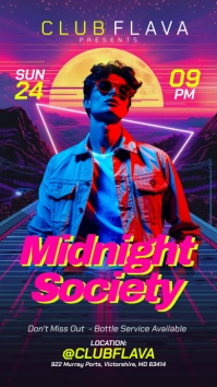 Purple Neon 80s  Instagram Story template