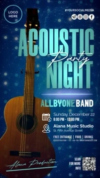 Purple Neon Acoustic Night Party Reel Instagram Instagram-reel template